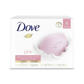 Dove Pink Gentle Deep Moisturizing Beauty Bar Soap, Rosa, 3.75 oz (8 Bars)