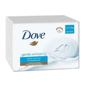 Dove Beauty Bar More Moisturizing Than Bar Soap Gentle Exfoliating With Mild Cleanser For Softer And Smoother Skin, 4 x 100g Pack