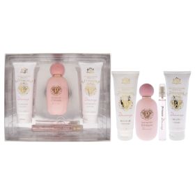 Prestige Princess Dreaming by New Brand for Women - 4 Pc Gift Set 3.3oz EDP Spray, 0.5oz EDP Spray, 4.3oz Shower Gel, 4.3oz Body Lotion