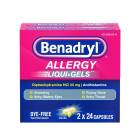 Benadryl Liqui-Gels Antihistamine Dye Free Allergy Medicine; 2 x 24 Count