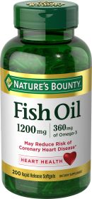 Nature's Bounty Fish Oil With Omega 3 Softgels; 1200 mg; 200 Count