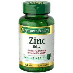 Nature's Bounty Zinc Supports Immune System Caplets; 50 mg; 200 Count