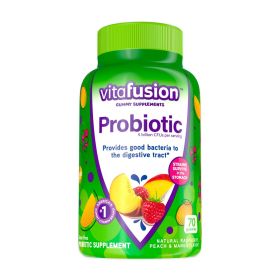 Vitafusion Probiotic Gummy Supplements; Raspberry; Peach and Mango Flavored; 70 Count