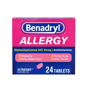 Benadryl Ultratabs Antihistamine Cold & Allergy Relief Tablets; 24 Count