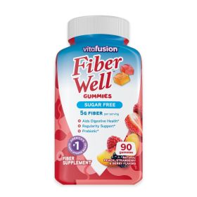 Vitafusion Fiber Well Sugar Free Fiber Supplement Gummies; Fruit Flavored; 90 Count