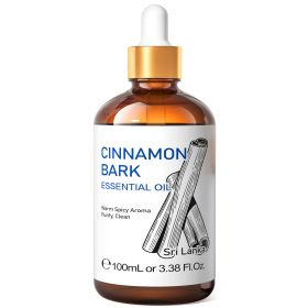 HIQILI 100ML Cinnamon Bark Essential Oils,100% Pure Nature for Aromatherapy, Diffuser, Humidifier, Massage, Relieving Stress (NET WT: 100ml, Color: Cinnamon Bark)